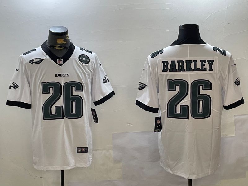 Men Philadelphia Eagles #26 Barkley White Second generation 2024 Nike Limited NFL Jersey style 4->philadelphia eagles->NFL Jersey
